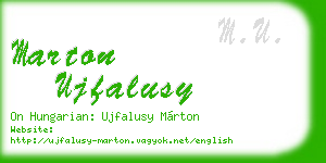 marton ujfalusy business card